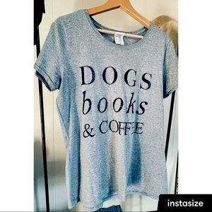 DOGS BOOKS & COFFEE shirt